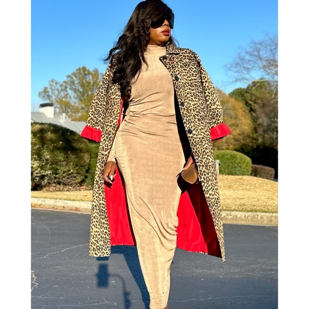 ORIGINAL ANTHONY VINTAGE TRENCH ANIMAL PRINT  COAT